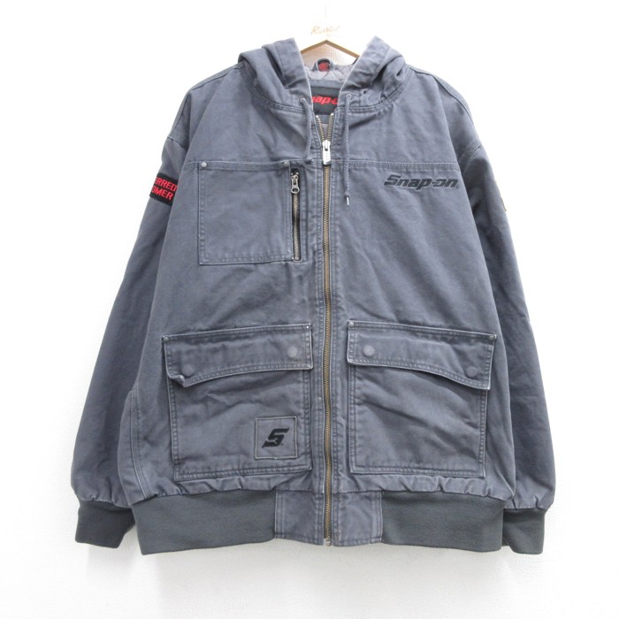 Snap-on 長袖ジャケット キルティングライナー グレー XL | 古着 26aug26