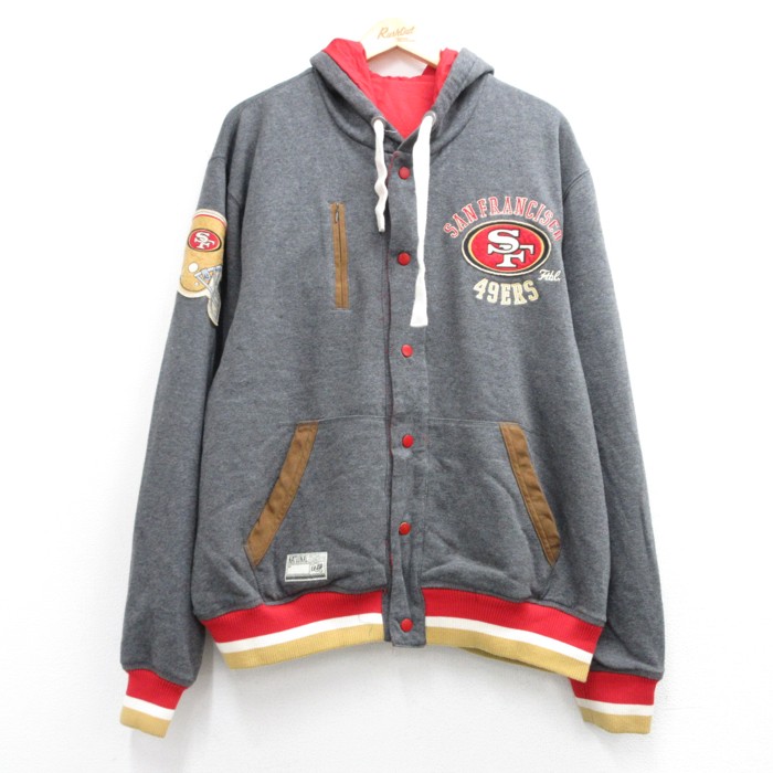 NFL サンフランシスコフォーティーナイナーズ 49ERS 長袖ジャケットパーカー グレー XL | 古着 26aug26