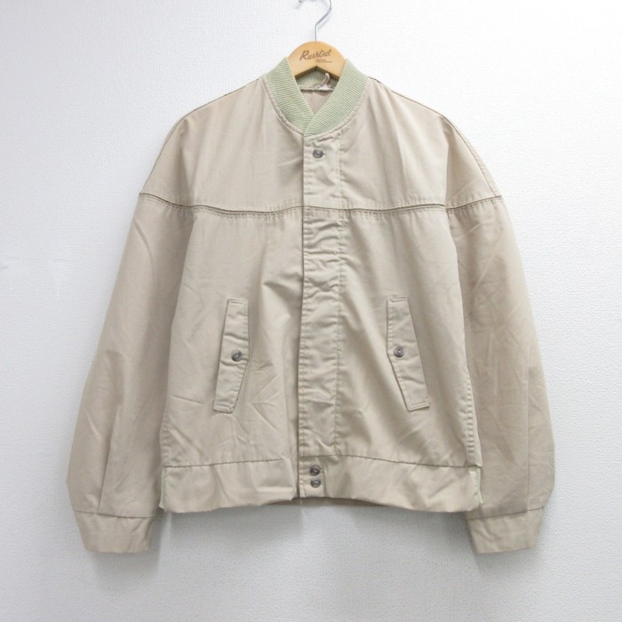 80s 長袖ジャケット フラップポケット ベージュ メンズM相当 | 古着