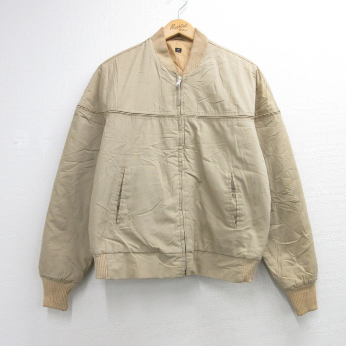 ドロップショルダー ダービー リブニット ベージュ メンズL相当 | 古着