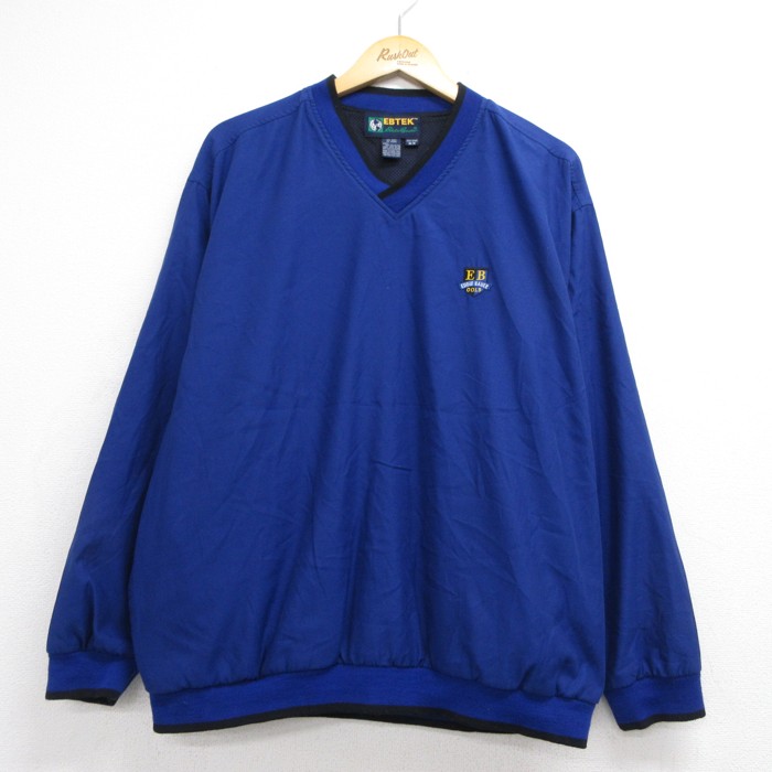 エディーバウアー 90s ジャケット EBTEK ゴルフ刺繍ロゴ ブルー メンズXL相当 | 古着
