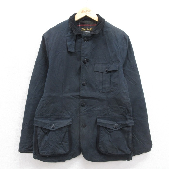 M★古着 バブアー Barbour 長袖 ジャケット メンズ オイルド ランドローバー コットン ネイビー【spe】 26sep04