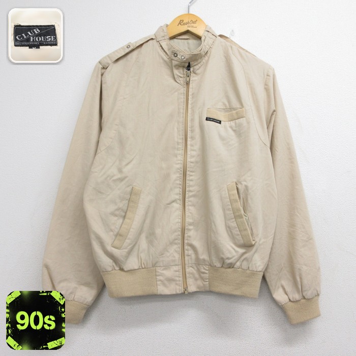 CLUB HOUSE 長袖 ジャケット スイングトップ 90s ベージュ メンズM相当 | 古着