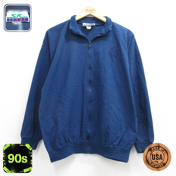 SK SPORT 90s フルジップジャケット ネイビー メンズL相当 | 古着