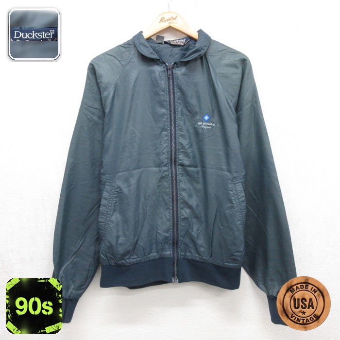 Duckster 90s ラグランジャケット リゾートロゴ ネイビー メンズL相当 | 古着