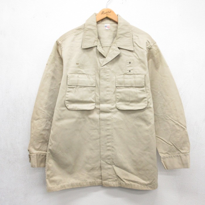 古着通販 XL☆古着 長袖 ジャケット メンズ 80年代 80s フラップ
