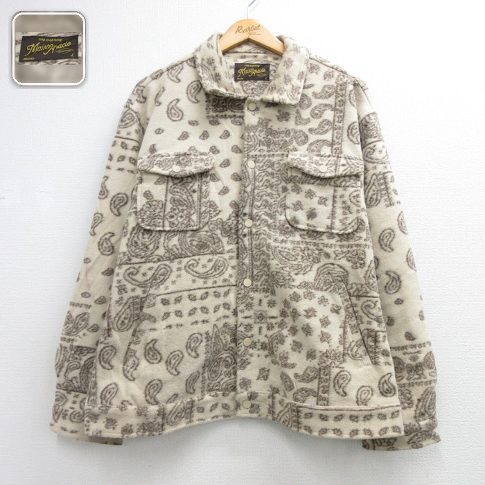 MaisonArticle 長袖ジャケット 総柄 ベージュ メンズXL相当 | 古着