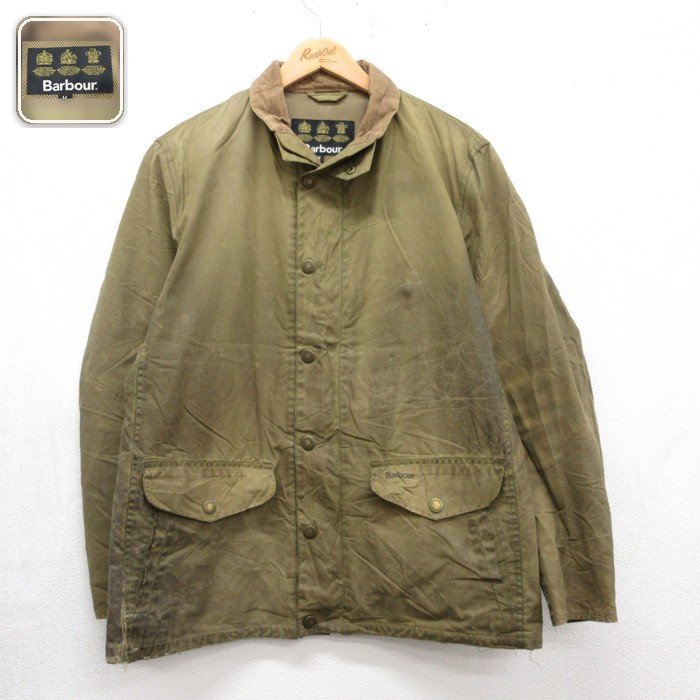 バブアー 長袖ジャケット オイルド フラップポケット カーキ メンズL相当 | 古着
