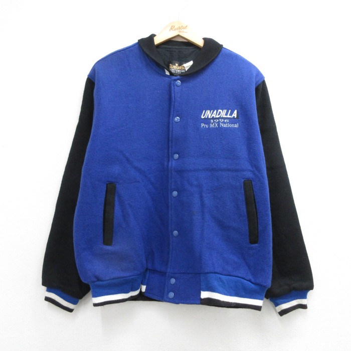 AUBURN 90s 長袖スタジャン Unadilla ブルー メンズXL相当 | 古着