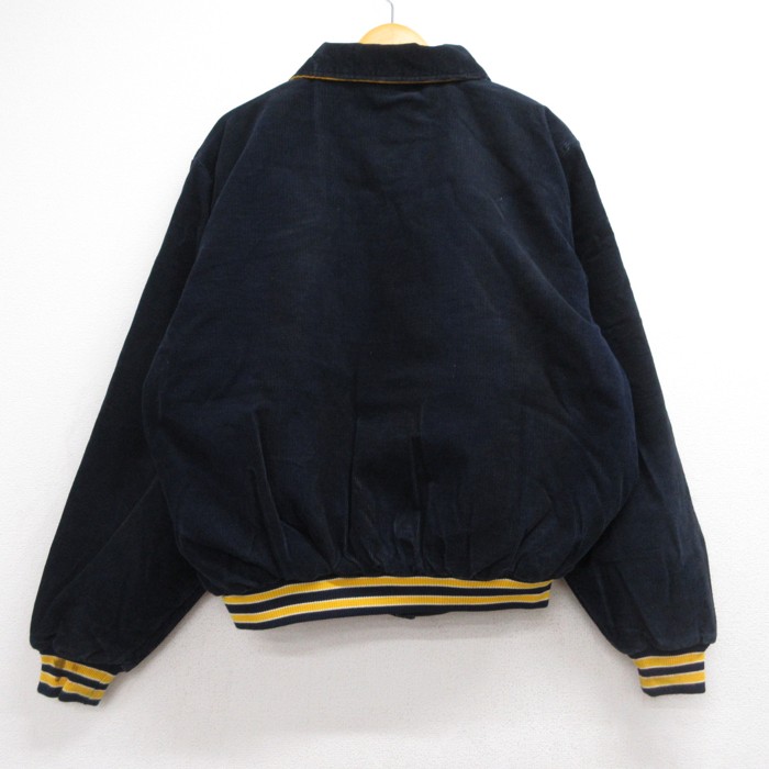 古着通販 XL☆古着 長袖 スタジャン メンズ 80年代 80s コーデュロイ