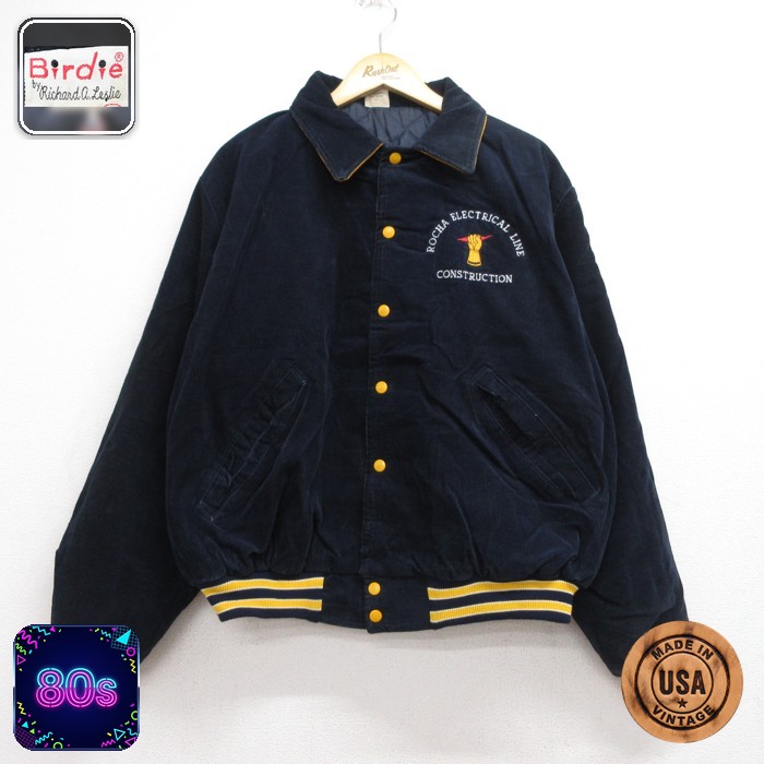 80s 長袖スタジャン ネイビー メンズXL相当 | 古着
