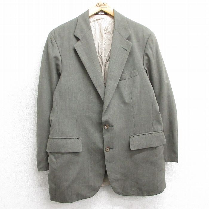 【20%OFF】L★古着 ラルフローレン Ralph Lauren チャップス 長袖 ブランド テーラード ジャケット メンズ 80年代 80s ウール USA製 濃緑系 グリーン 25jan18 中古 アウター