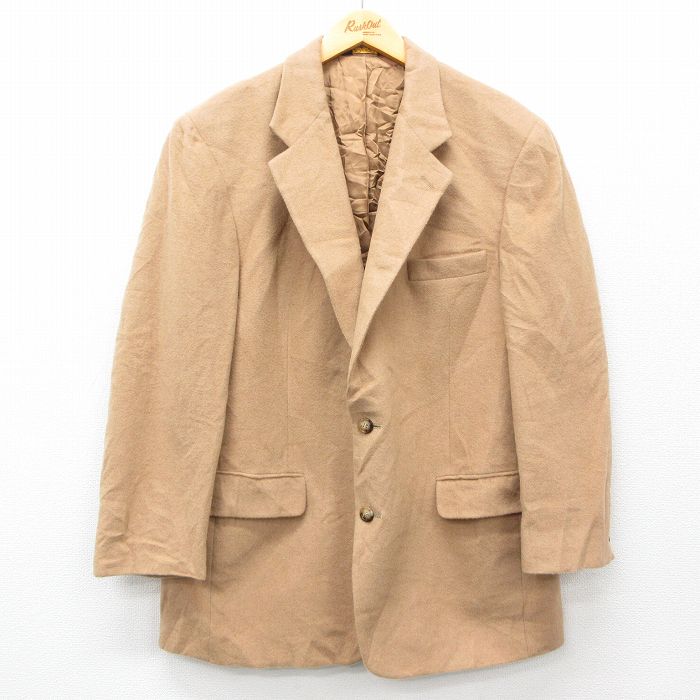 M★古着 ブルックスブラザーズ BROOKS BROTHERS 長袖 ブランド テーラード ジャケット メンズ 00年代 00s キャメルヘアー 濃ベージュ カーキ 25feb19 中古 アウター