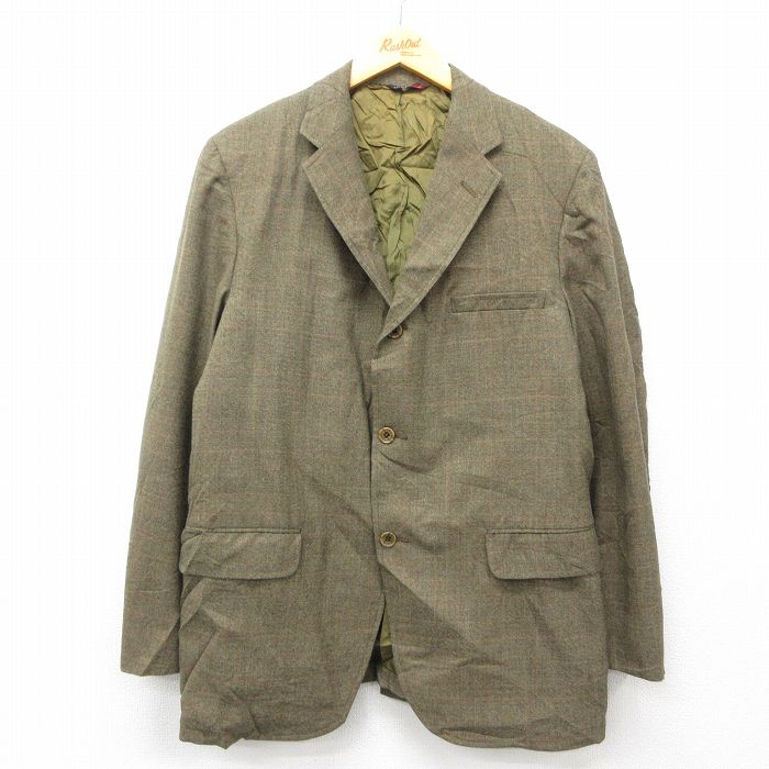 S★古着 タウンクラフト 長袖 ビンテージ テーラード ジャケット メンズ 70年代 70s USA製 茶他 ブラウン チェック 【spe】 25feb19 中古 アウター