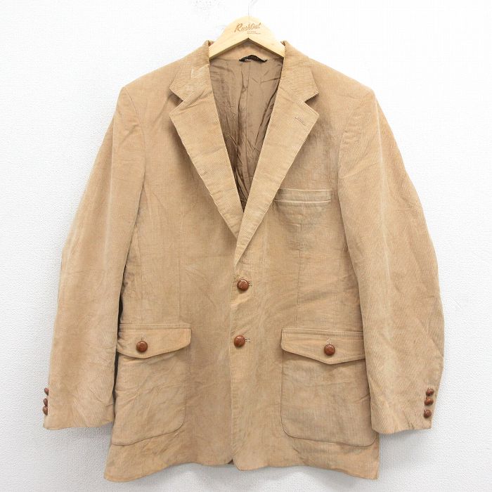 L★古着 リーバイス Levis 長袖 コーデュロイ テーラード ジャケット メンズ 80年代 80s 茶 ブラウン 25oct16 中古 アウター