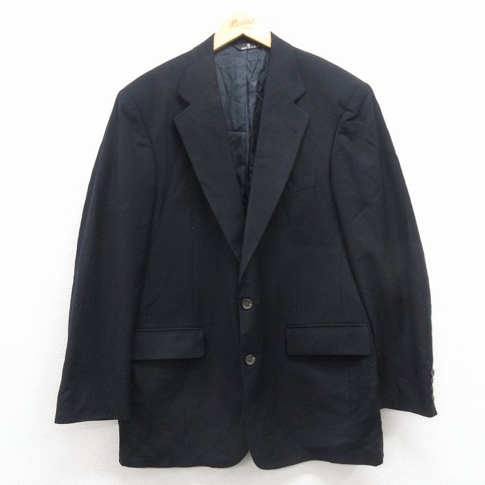 M★古着 ラルフローレン チャップス 長袖 ブランド テーラード ジャケット メンズ 90年代 90s ロング丈 ウール 黒 25nov27