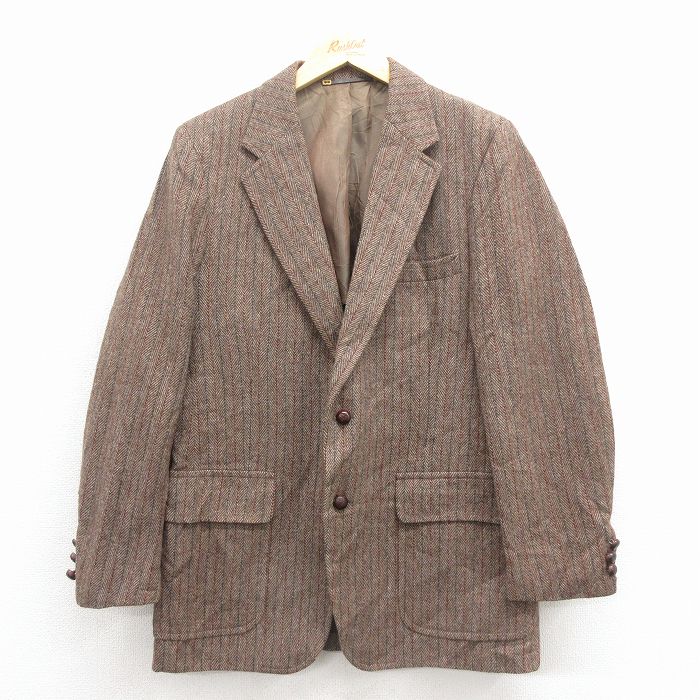 【20%OFF】S★古着 ウールリッチ 長袖 テーラード ジャケット メンズ 80年代 80s ツイード USA製 茶他 25nov29