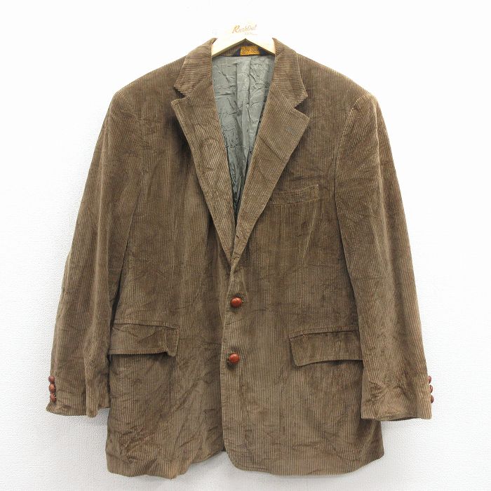 L★古着 ブルックスブラザーズ 長袖 ブランド テーラード ジャケット メンズ 90年代 90s コーデュロイ ロング丈 USA製 茶【spe】 25dec25