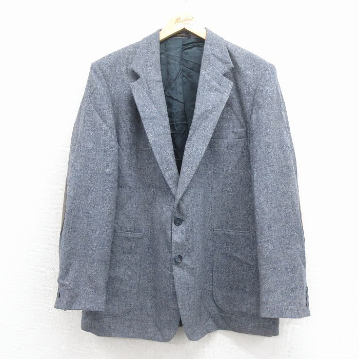 HAGGAR 90s テーラードジャケット ヒジ当てスエード使用 グレー L | 古着