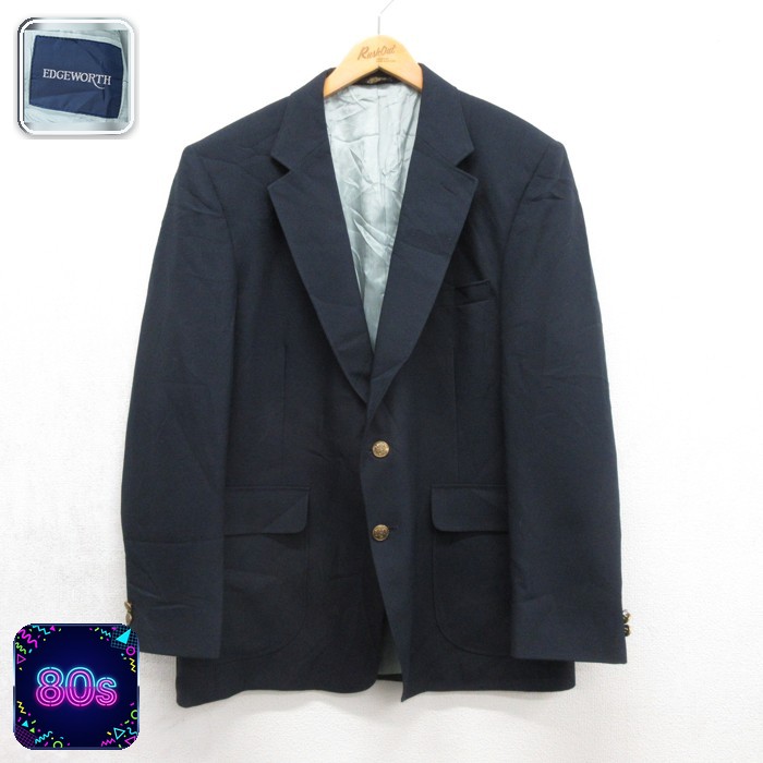 EDGEWORTH 80s テーラードジャケット ブレザー ネイビー メンズL相当 | 古着