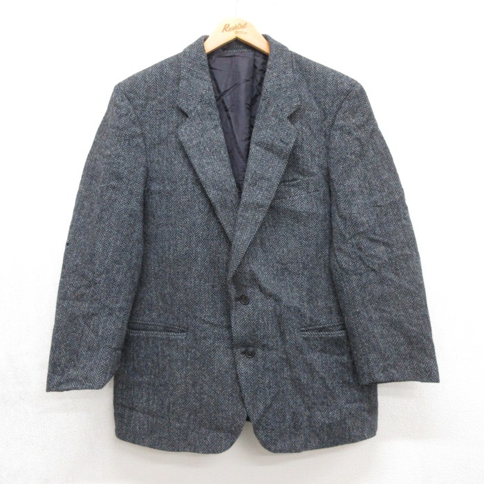 古着通販 M☆古着 Harris Tweed 長袖 テーラード ジャケット メンズ