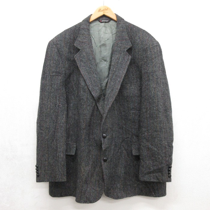 古着通販 XL☆古着 Harris Tweed 長袖 テーラード ジャケット メンズ
