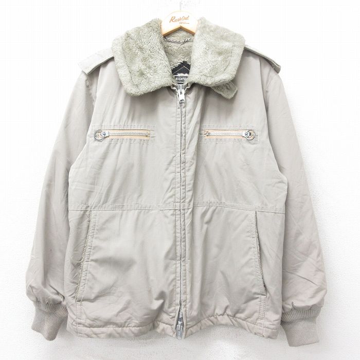 XL★古着 マイティーマック 長袖 ビンテージ ジャケット メンズ 70年代 70s タロン グレー 内側ボア 25oct21 中古 アウター ジャンパー ブルゾン