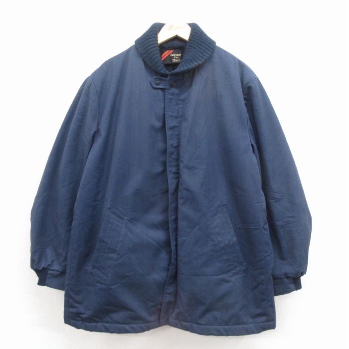 XL★古着 シアーズ ファラオ 長袖 ビンテージ ジャケット メンズ 70年代 70s 紺 内側ボア 25nov19