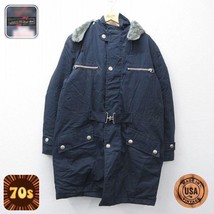 【50%OFF】シアーズ 70s コート タロン ネイビー XL | 古着