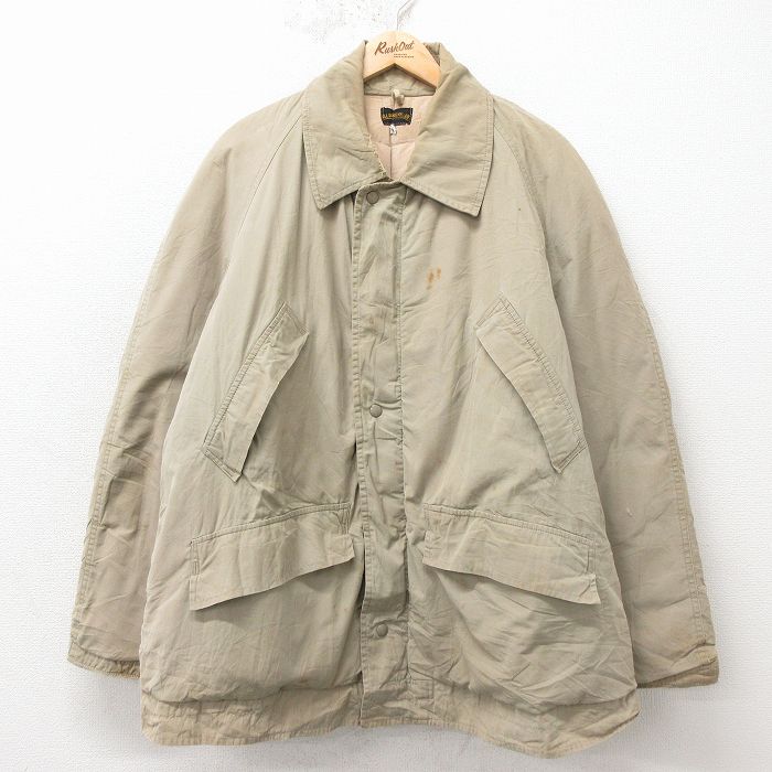 XL★古着 長袖 ビンテージ ダウン ジャケット メンズ 40年代 40s ラグラン ベージュ【spe】 26apr24