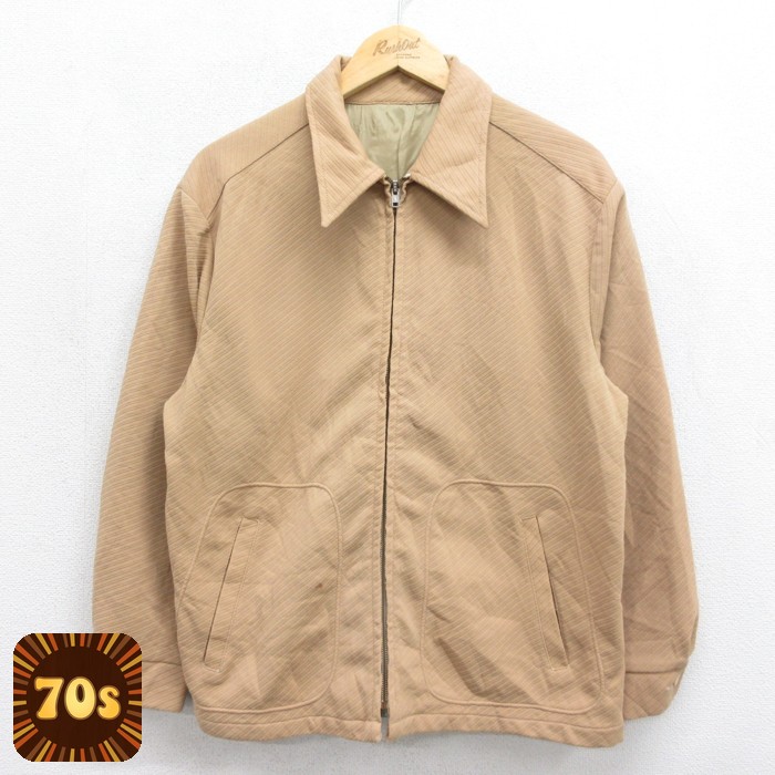 長袖 ビンテージ ジャケット 70s ベージュ メンズL相当 | 古着