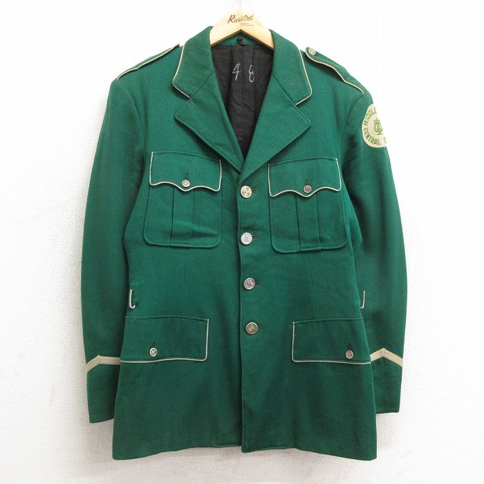 M★古着 長袖 ウール ジャケット メンズ 80年代 80s MIDDLEBURGH CENTRAL SCHOOL 緑 グリーン 24oct22 中古 アウター
