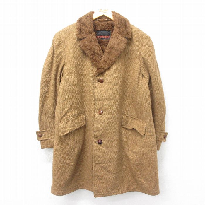 【50%OFF】XL★古着 マックレガー 長袖 ウール コート メンズ 80年代 80s ロング丈 USA製 茶他 ブラウン 内側ボア 【spe】 24dec02 中古 アウター