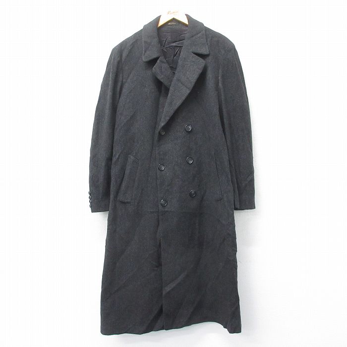【50%OFF】L★古着 ロンドンフォグ 長袖 ウール コート メンズ 90年代 90s ロング丈 USA製 黒 ブラック 霜降り 25feb03 中古 アウター