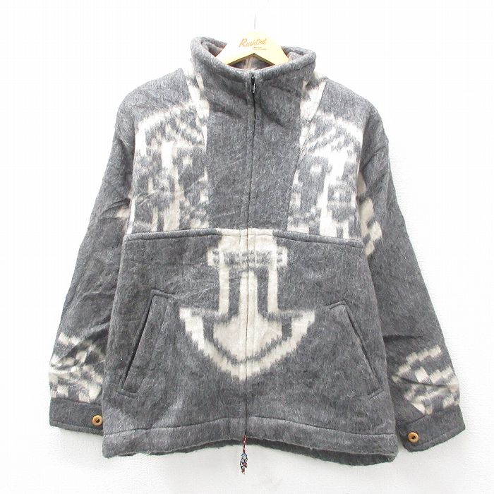 M★古着 長袖 ウール ジャケット メンズ グレー 25feb19 中古 アウター