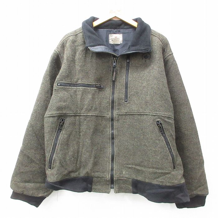 【50%OFF】XL★古着 長袖 ウール ジャケット メンズ 90年代 90s Autumnwood 大きいサイズ USA製 濃緑 グリーン 25feb19 中古 アウター