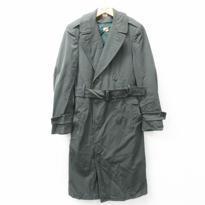 XS★古着 長袖 ビンテージ ミリタリー オーバー コート メンズ 70年代 70s ロング丈 USA製 緑 グリーン 25feb19 中古 アウター