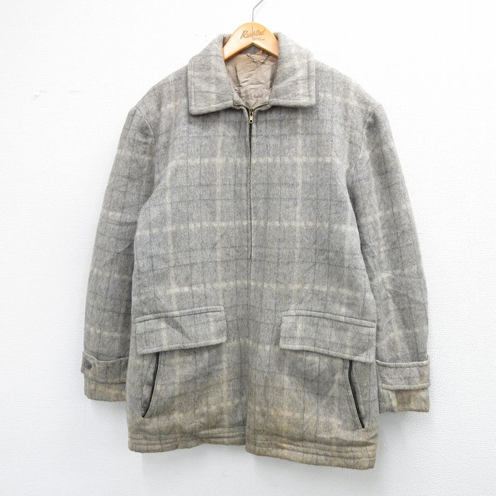ウール 50s ジャケット チェック グレー XL | 古着