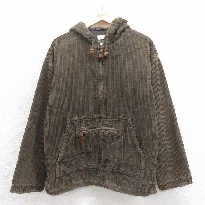 XL★古着 ギャップ GAP 長袖 コーデュロイ ジャケット パーカー メンズ 00年代 00s 太畝 コットン 濃緑 グリーン 【spe】 25oct17 中古 アウター