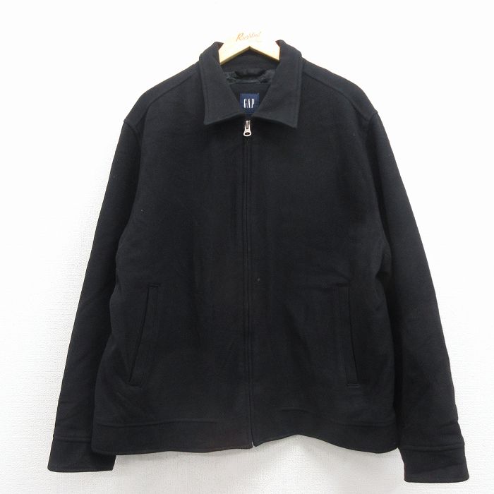 XL★古着 ギャップ GAP 長袖 ウール ジャケット メンズ 00年代 00s 黒 内側キルティング 25nov18