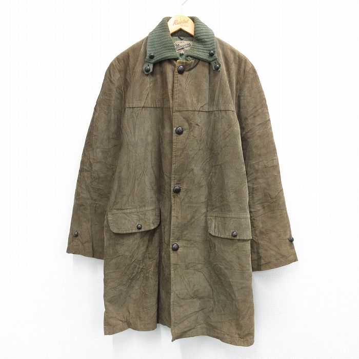 L★古着 長袖 ビンテージ コーデュロイ ジャケット メンズ 50年代 50s ロング丈 USA製 茶系他 内側ブランケット【spe】 25nov18
