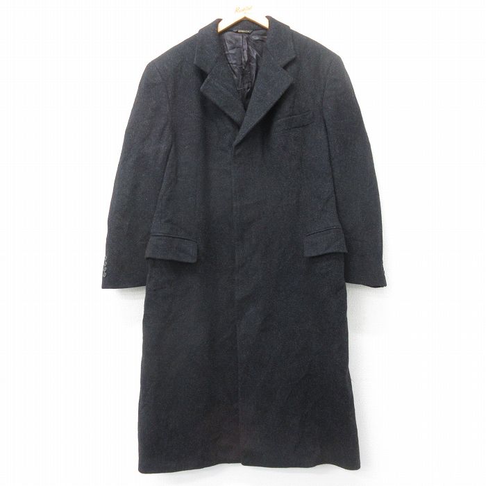L★古着 ラルフローレン 長袖 ブランド ウール コート メンズ 90年代 90s ロング丈 USA製 黒【spe】 25nov21