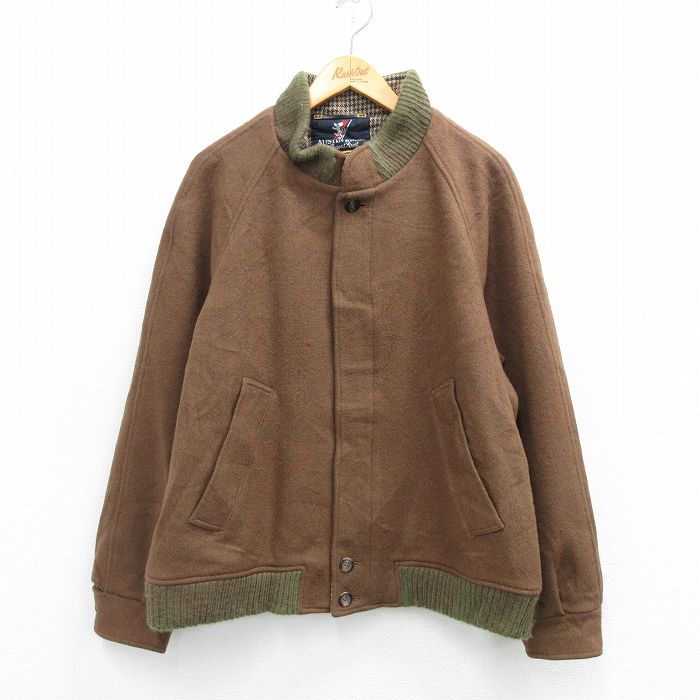 XL★古着 長袖 ウール ジャケット メンズ 90年代 90s ラグラン USA製 茶他 26jan05
