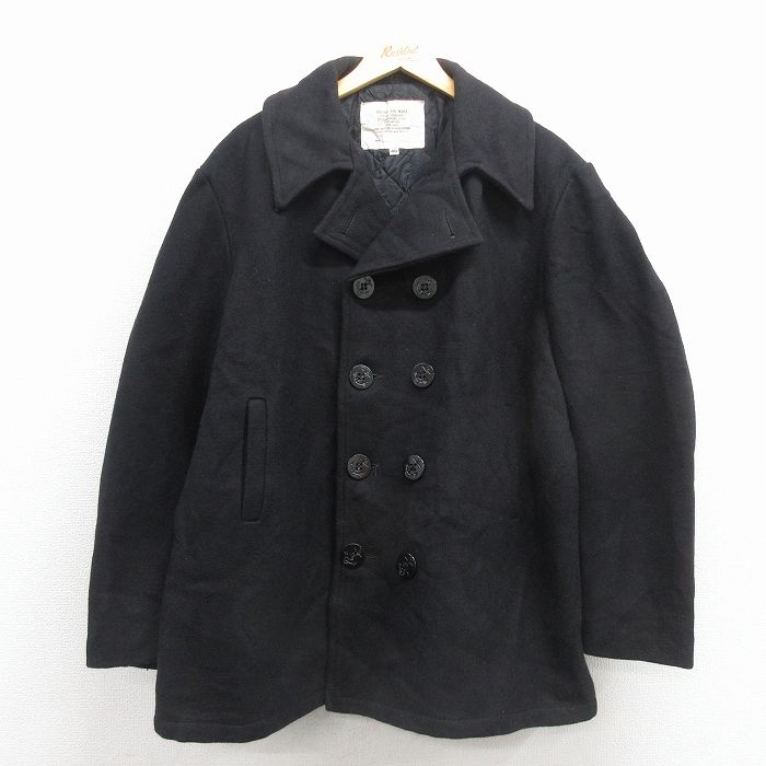 【20%OFF】ピーコート 90s ミリタリーウールピーコート ブラック XL | 古着