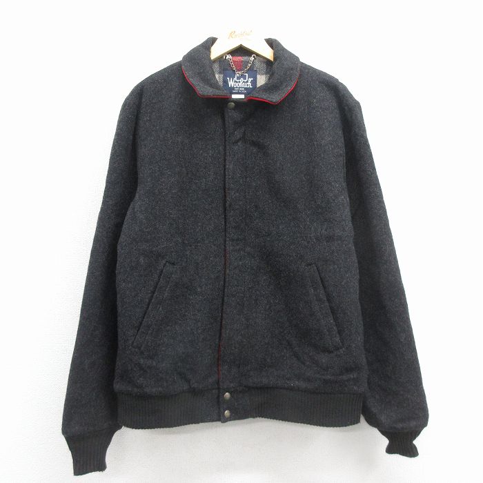 XL★古着 ウールリッチ 長袖 ウール ジャケット メンズ 90年代 90s 大きいサイズ USA製 黒 26jan08