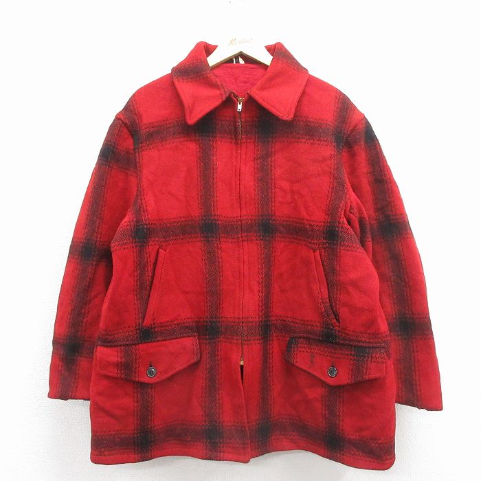 マッキーノ 60s ウールジャケット タロン レッドチェック XL | 古着