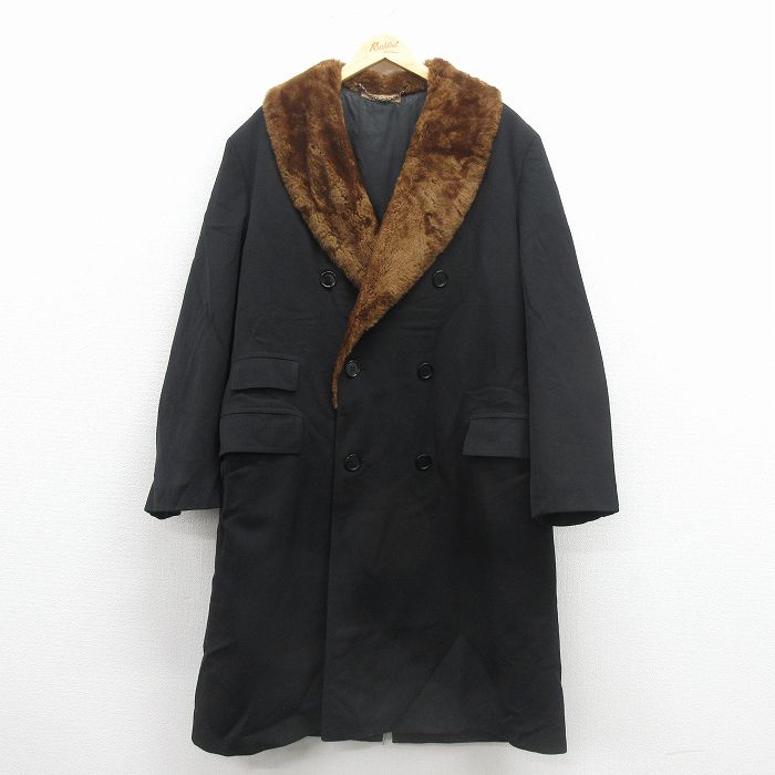 XL★古着 ブルックスブラザーズ 長袖 ウール コート メンズ 80年代 80s 黒【spe】 26jan08