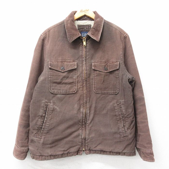 L★古着 ギャップ GAP 長袖 コーデュロイ ジャケット メンズ 00年代 00s 茶 内側ボア 26jan21