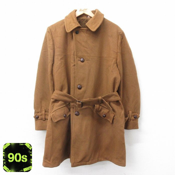 ウール コート 90s ロング丈 ブラウン XL | 古着