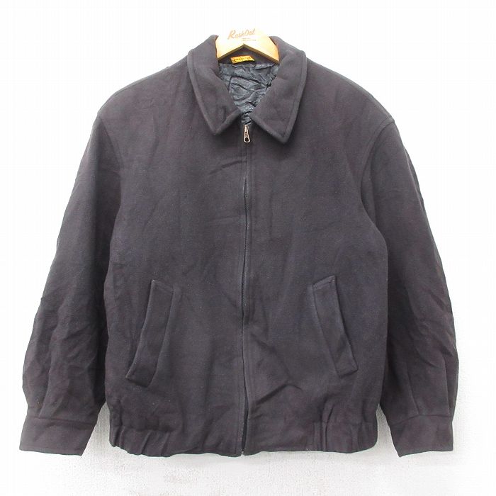 L★古着 長袖 ウール ジャケット メンズ 90年代 90s イタリア製 こげ茶 26jan21